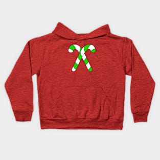 GREEN Striped Christmas Candy Cane Kids Hoodie